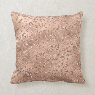 Cute Black Cheetah Leopard Skin Print Pattern Throw Pillow