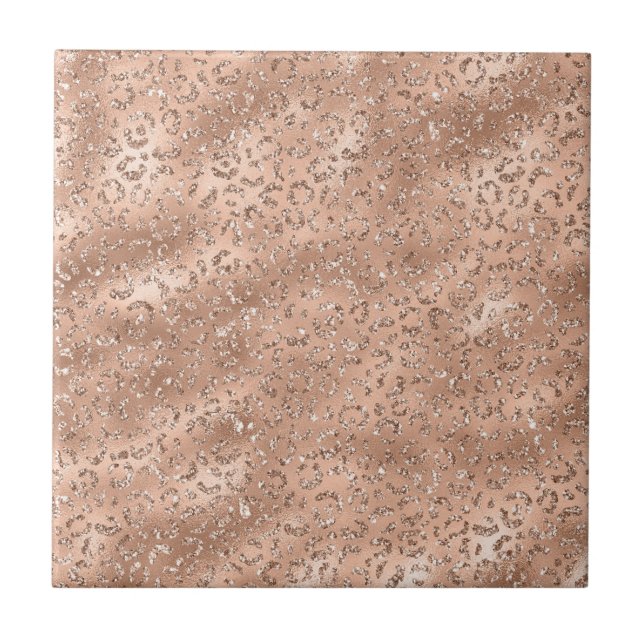 Cute Black Cheetah Leopard Skin Print Pattern Tile (Front)