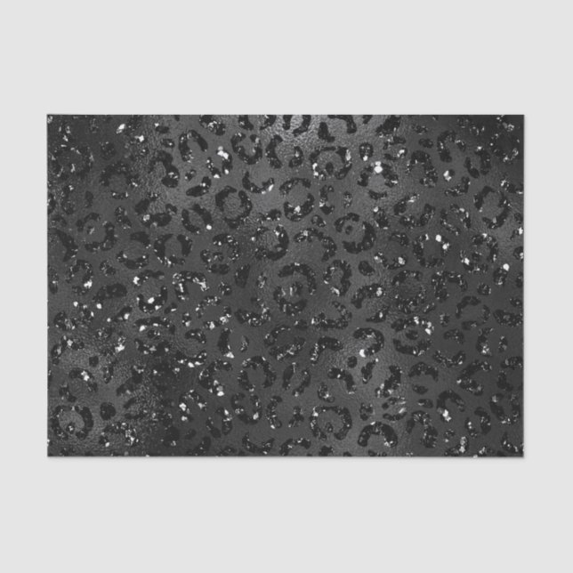 Cute Black Cheetah Leopard Skin Print Pattern Tissue Paper (Front)