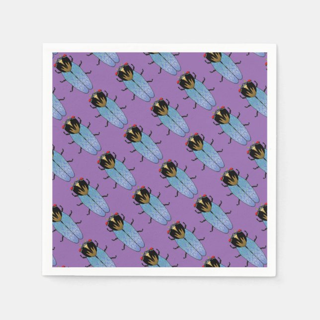 Cute Black Cicada Napkin (Front)