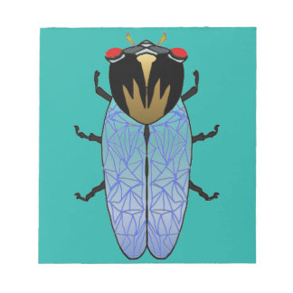 Cute Black Cicada Notepad