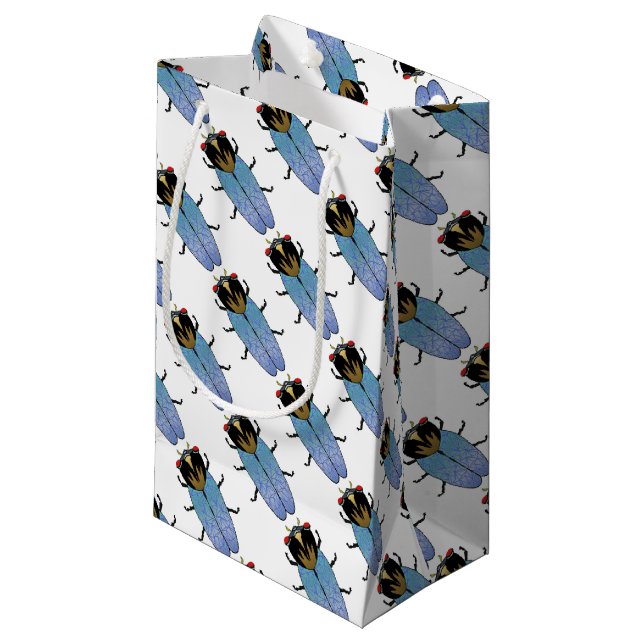 Cute Black Cicada Small Gift Bag (Front Angled)