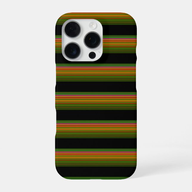 Cute black colourful striped iPhone case (Back)
