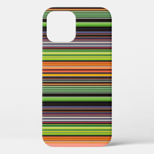 Cute black colourful stripes iPhone 12 pro case