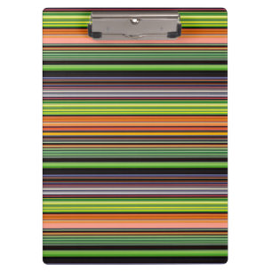 Cute black colourful stripes clipboard