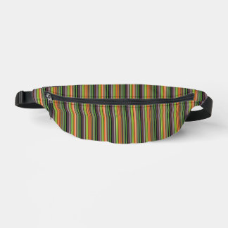 Cute black colourful stripes fanny pack