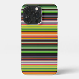 Cute black colourful stripes iPhone 13 pro case