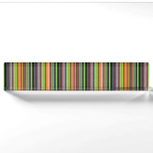 Cute black colourful stripes nameplate