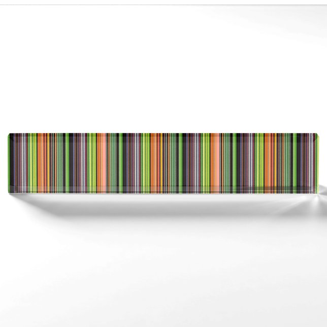 Cute black colourful stripes nameplate (Front)