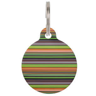 Cute black colourful stripes pet tag