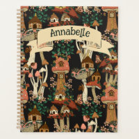 Cute Black Cottage core Floral Mushroom Imprimer 2