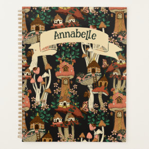 Cute Black Cottage core Floral Mushroom Imprimer 2