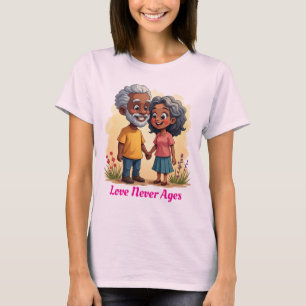 Cute Black Couple Love Graphic Tee for Women
