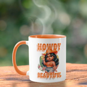 Cute Black Cowgirl Howdy Beautiful Mug