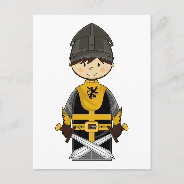 Cute Black Crusader Knight Postcard (Front)