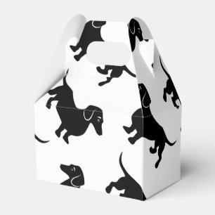 Cute Black Dachshund Pattern Favor Box