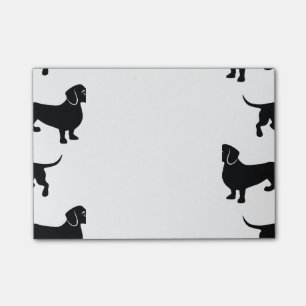 Cute Black Dachshund Pattern Post-it Notes