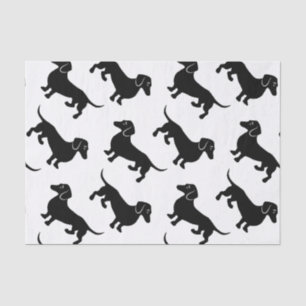 Cute Black Dachshund Pattern Tissue Paper