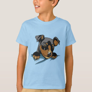 Cute Black Dachshund Puppy Design T-Shirt