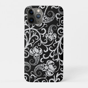 Cute black dalmatian flowers background design iPhone 11 pro case