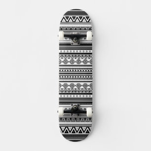 Cute black decorative aztec texture skateboard