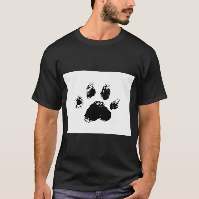 cute black dog lovers paw  T-Shirt (Front)