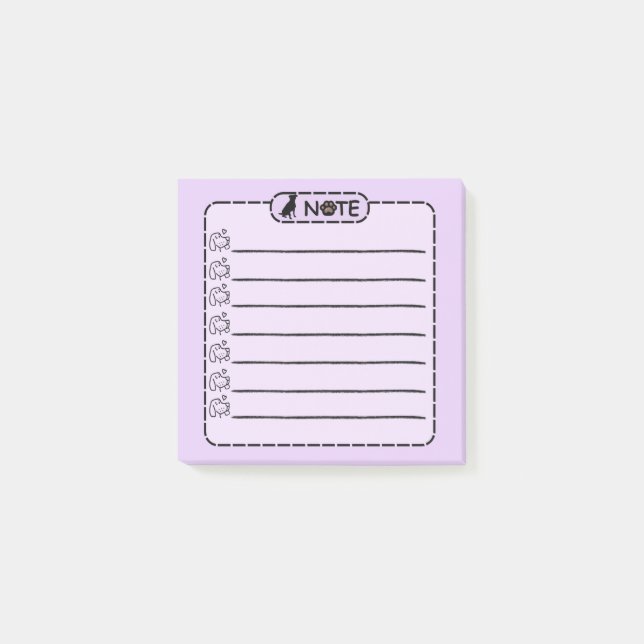Cute Black Dog Personalized Post-it Notes (Front)