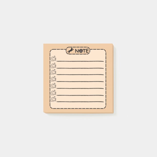 Cute Black Dog Personalized Post-it Notes (Front)
