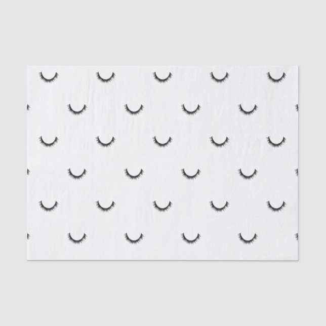 Cute Black Eyelashes Make-up Pattern Tissue Paper (Front)