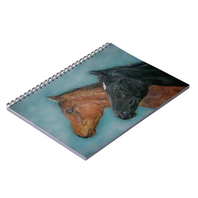 cute black foal chestnut foal colt portrait horse notebook (Left Side)