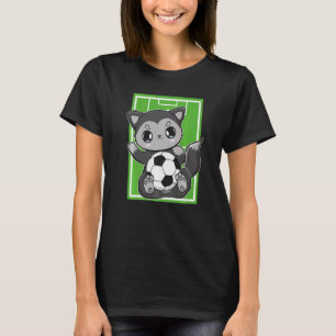 Cute Black Fox With Soccer Plays Football Team Spo T-Shirt
