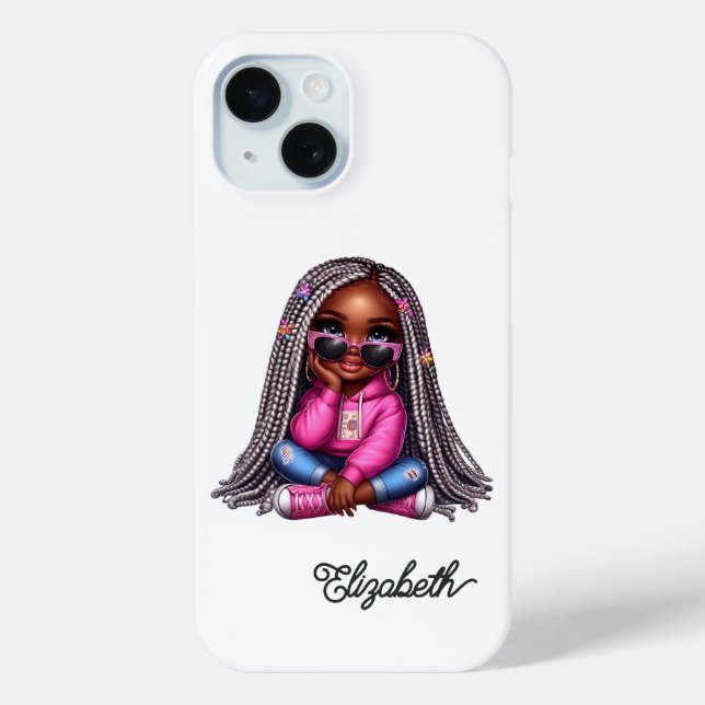 Cute Black Girl Art Case-Mate iPhone Case (Back)