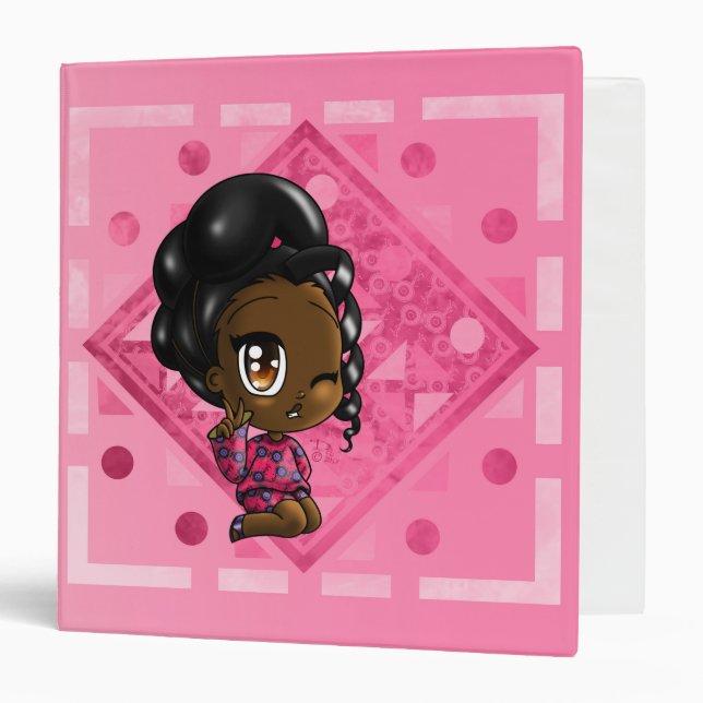 Cute Black Girl Pink Binder (Front/Inside)