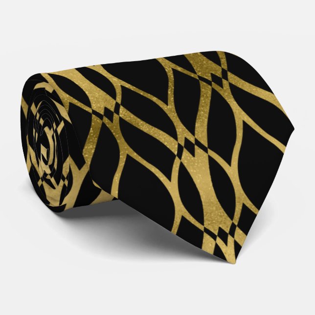 Cute black gold tie (Rolled)