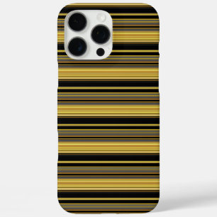 Cute black golden stripes iPhone 16 pro max case