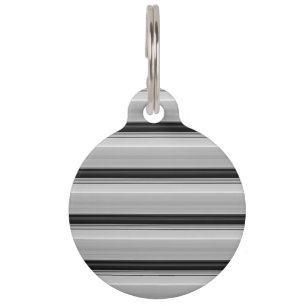 Cute black gray stripes pet tag