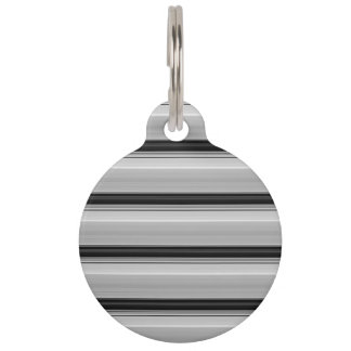 Cute black gray stripes pet tag