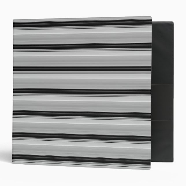 Cute black grey stripes binder (Front/Inside)