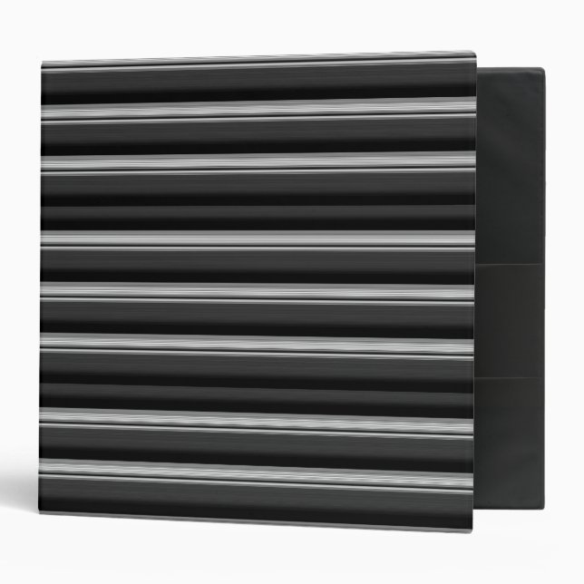 Cute black grey stripes binder (Front/Inside)