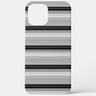 Cute black grey stripes iPhone 12 pro max case