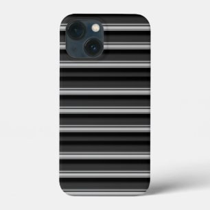 Cute black grey stripes iPhone 13 mini case