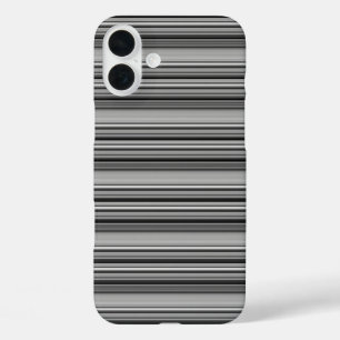 Cute black grey stripes  iPhone 16 plus case