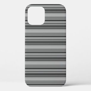 Cute black grey stripes iPhone 12 pro case