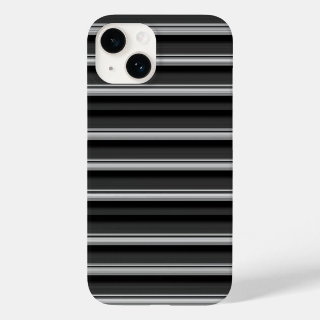 Cute black grey stripes Case-Mate iPhone case (Back)