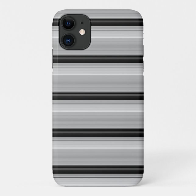 Cute black grey stripes Case-Mate iPhone case (Back)