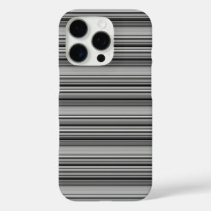 Cute black grey stripes iPhone 16 pro case