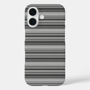 Cute black grey stripes iPhone 16 case
