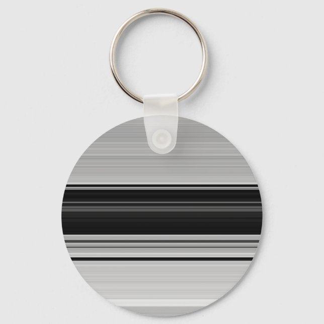 Cute black grey stripes keychain (Front)