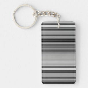 Cute black grey stripes keychain