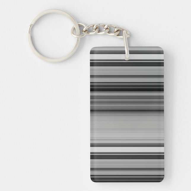 Cute black grey stripes keychain (Front)